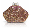 AISHA CLUTCH Purple Double Side Zardozi Embroidery Sequins Pearls