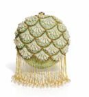 JAHANARA-BANU CLUTCH Single Side Beaded Embroidery Pearl Cascade