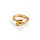 SABZKHAN AAIRA adjustable gold plated ring with zircon stone