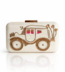 MAHJABEEN CLUTCH Off White Single Side Embroidery Bridal