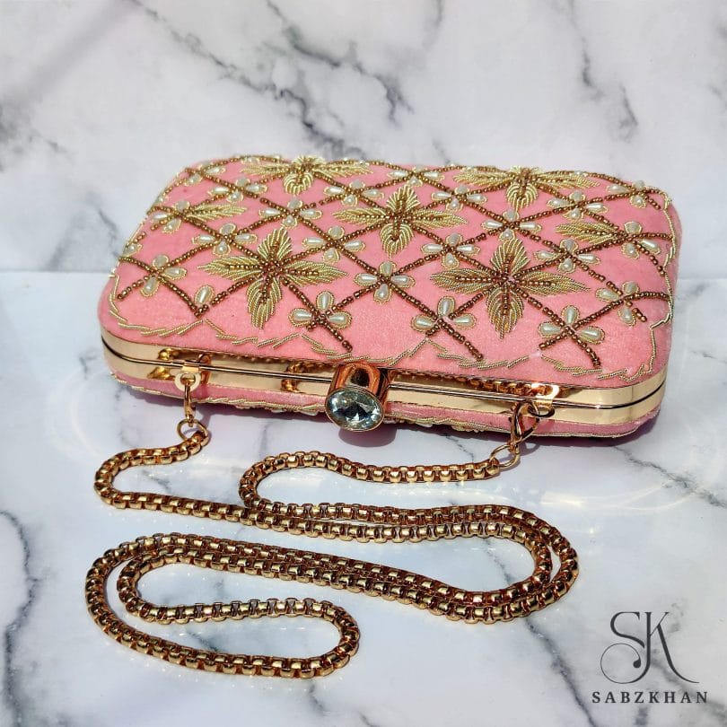 ZOHRA-BANU CLUTCH (BABY PINK) - Image 2