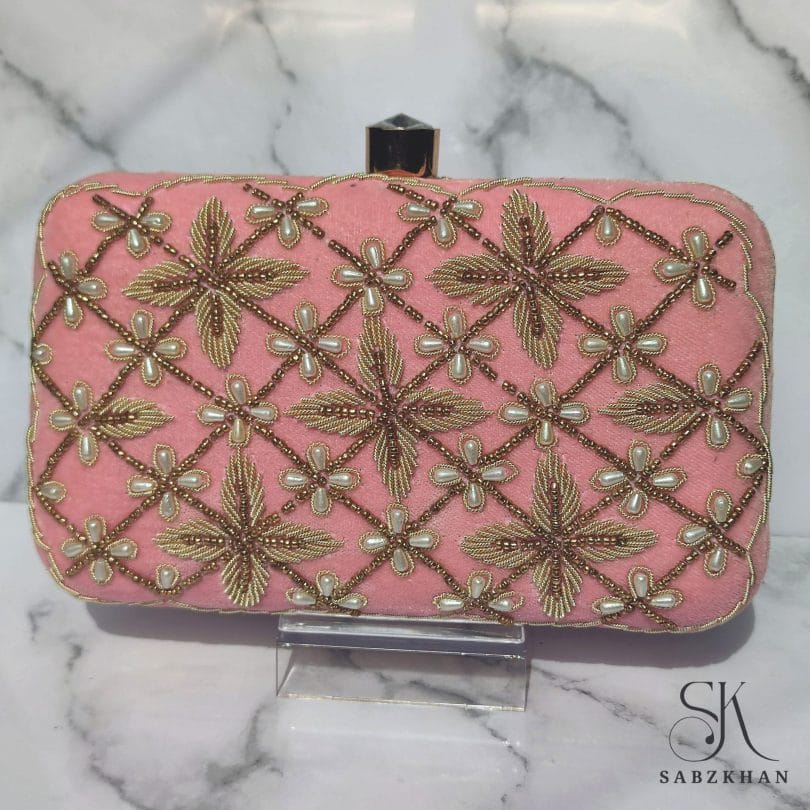 ZOHRA-BANU CLUTCH (BABY PINK) - Image 4
