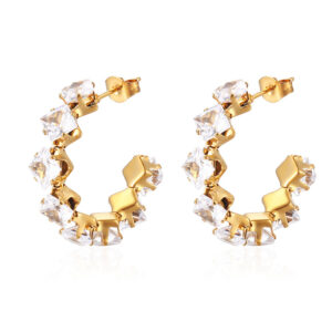 White Rhinestone Earrings