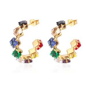 Multi-Color Rhinestone Earrings