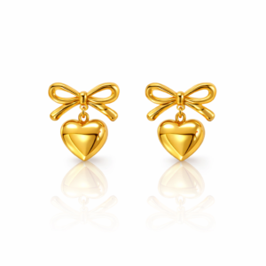 GOLD BOW GLAM EARRINGS