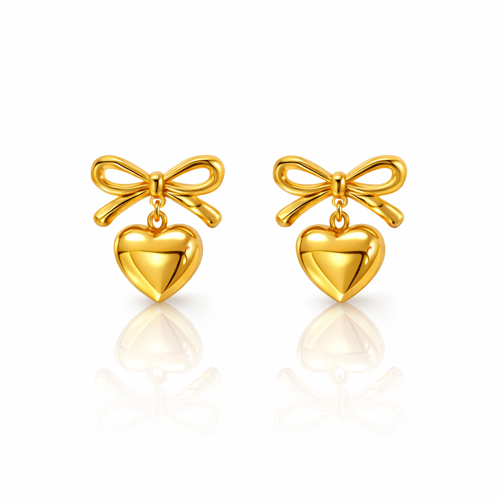 GOLD BOW GLAM EARRINGS